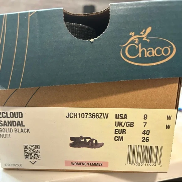 Chaco Solid Black Z/Cloud Sandals - Picture 2 of 3